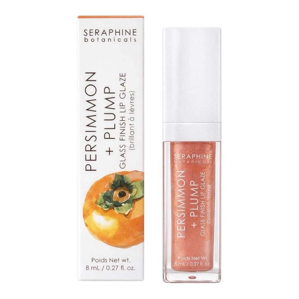 SERAPHINE BOTANICALS PERSIMMON + PLUMP - GLASS FINISH LIP GLAZE 8ML - BNIB